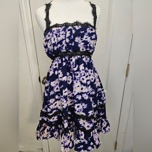 Urban Outfitters Floral Lace Backless Mini Dress | Criss Cross Tie | Size S